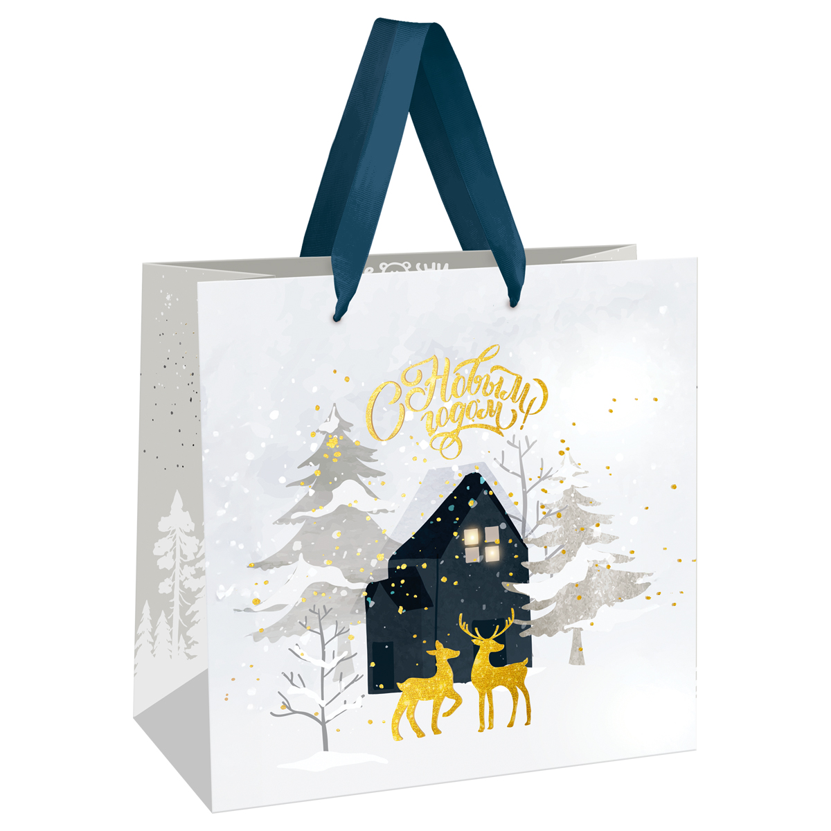 Пакет подарочный 20*20*10см MESHU "Winter magic", матовая ламинация