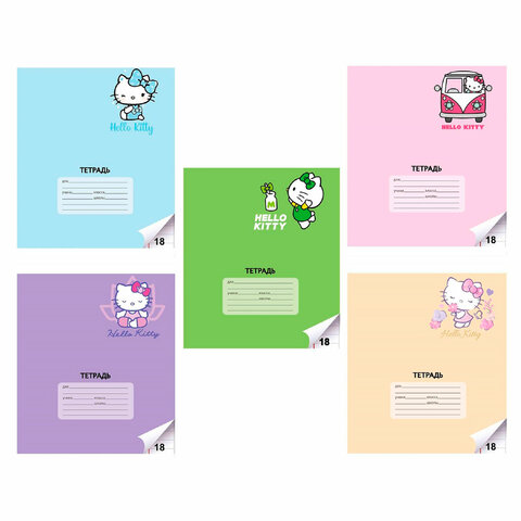Тетрадь 18 л., CENTRUM линия, обложка картон, "Hello Kitty" (микс в спайке), 74541