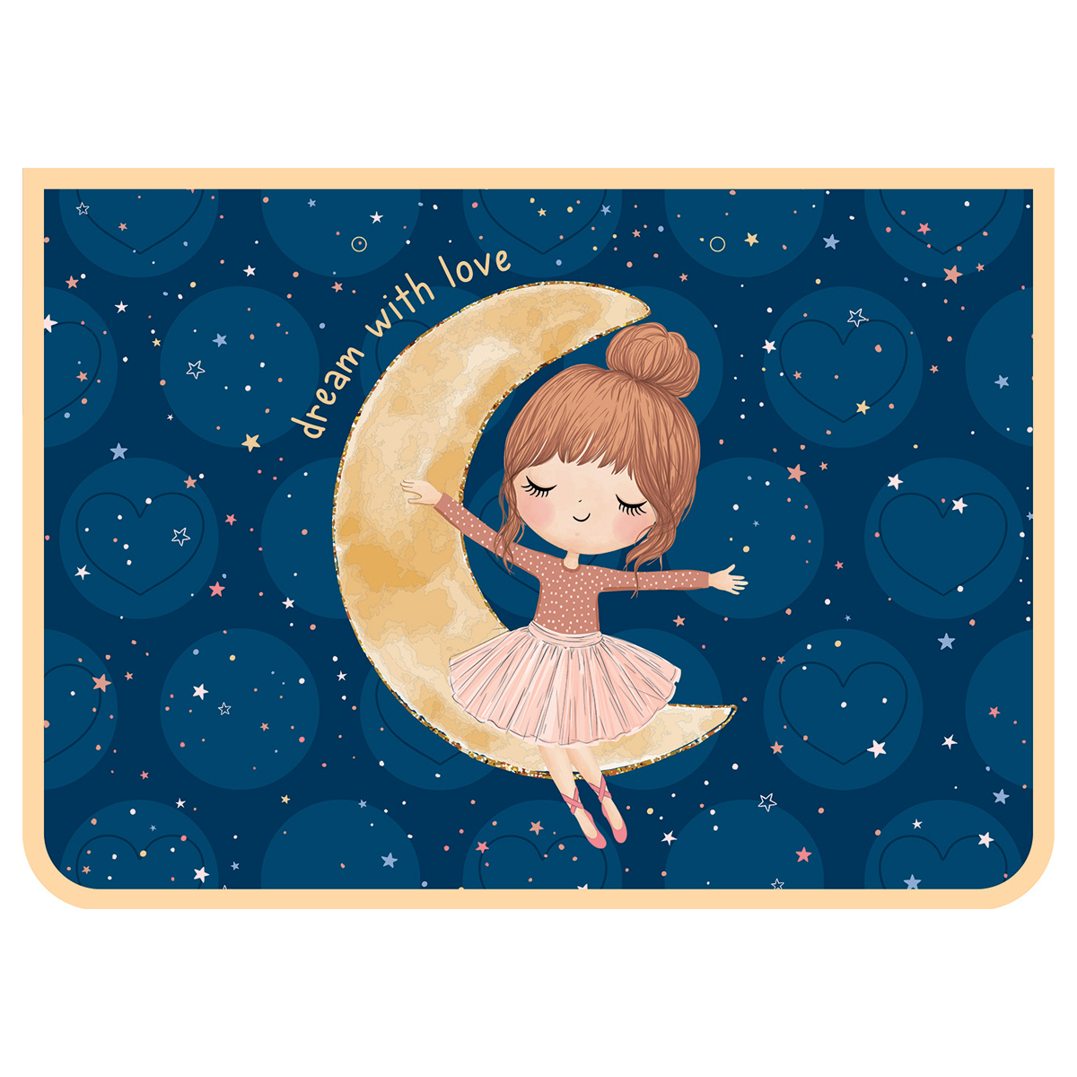 Папка с ручками А4 ArtSpace "Riding on the moon", пластик, на молнии, 75мм