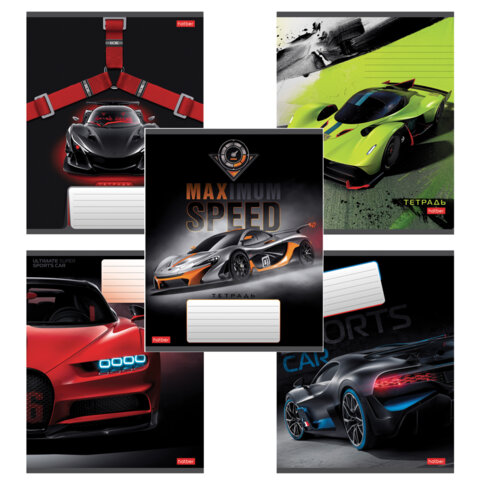 Тетрадь 24л. HATBER клетка, обложка картон, Для мальчиков (микс в спайке), 063148, 24Т5В1