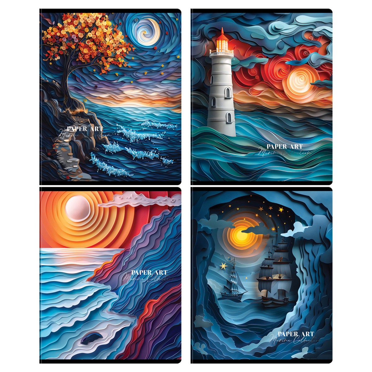 Тетрадь 48л., А5, клетка BG "Paper Art", матовая ламинация, выборочный лак