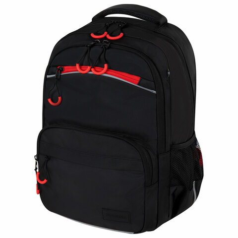 Рюкзак BRAUBERG FORCE, 2 отделения, 5 карманов, "Bright red", 39х28х17 см, 273154