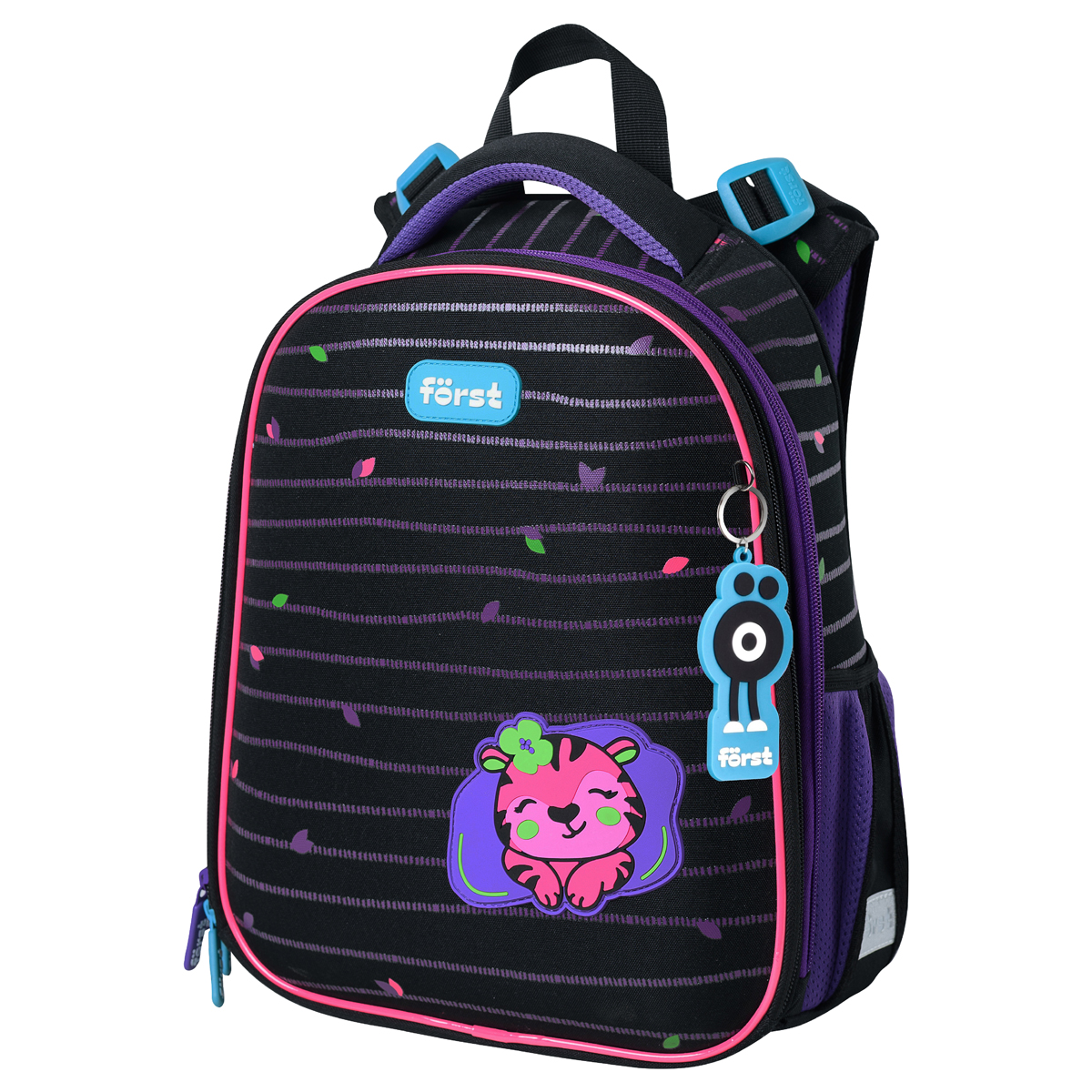 Ранец Först F-Top "Pink tiger" 36*28*15 см, 2 отделения, 2 кармана, анатомическая спинка