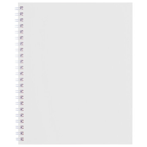 Тетрадь А5 96 л., HATBER, гребень, клетка, Soft-touch ламинация, SoloMatte "Арктический белый", 092868, 96Т5лВ1гр