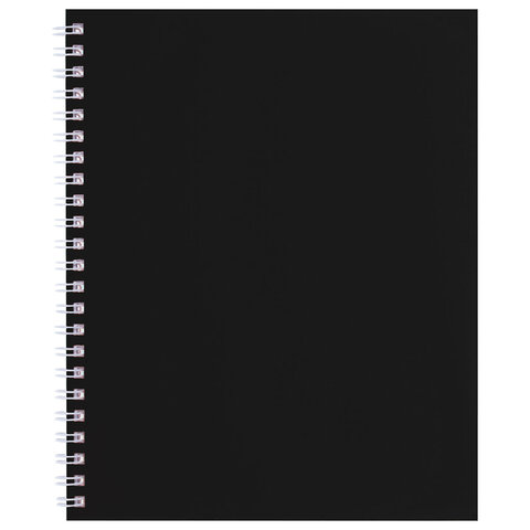 Тетрадь А5 96 л., HATBER, гребень, клетка, Soft-touch ламинация, SoloMatte "Черный бархат", 092869, 96Т5лВ1гр