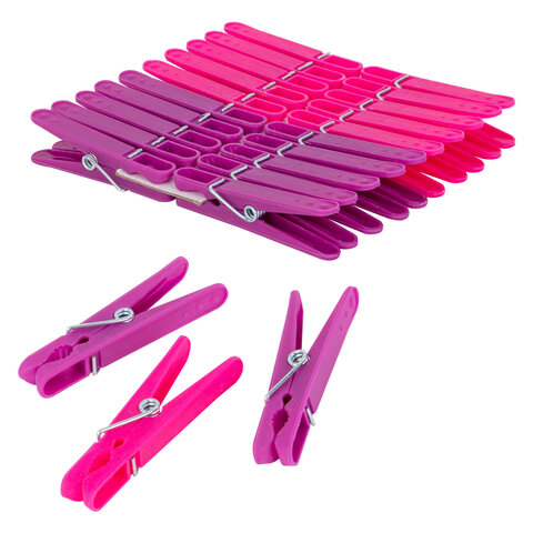 Прищепки бельевые 6,8 см, КОМПЛЕКТ 20 штук, пластик, ассорти, PRIMILA (ПРИМИЛА) COMPACT, 700520