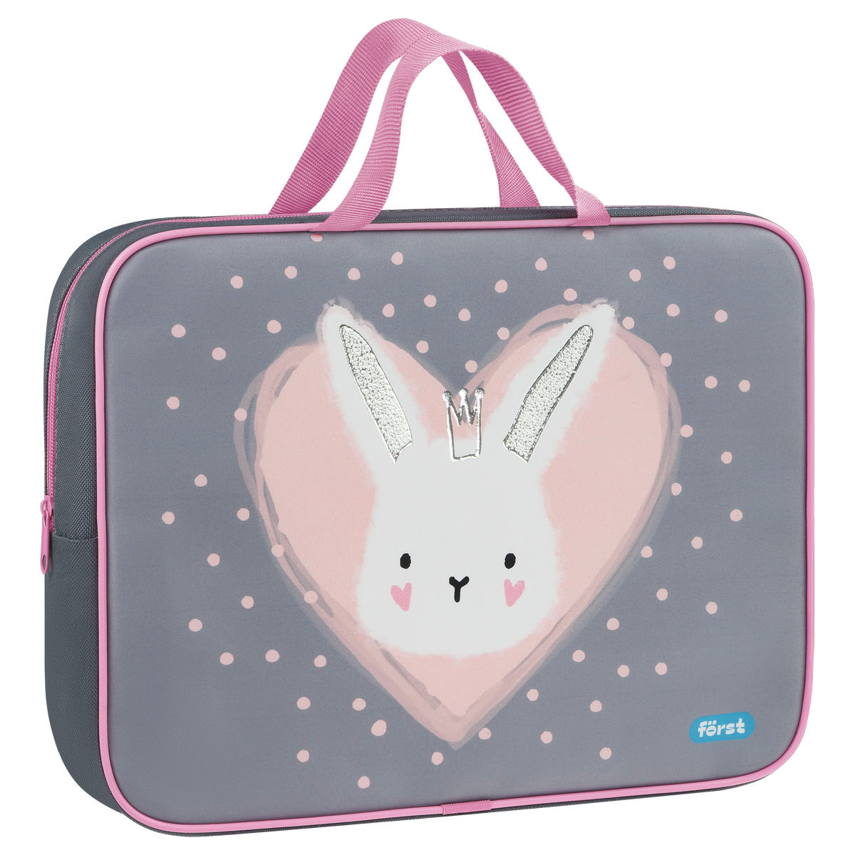 Папка текстильная с ручками 1 отделение, А4 Först "Little Friend", 350*265*80мм, текстиль, на молнии