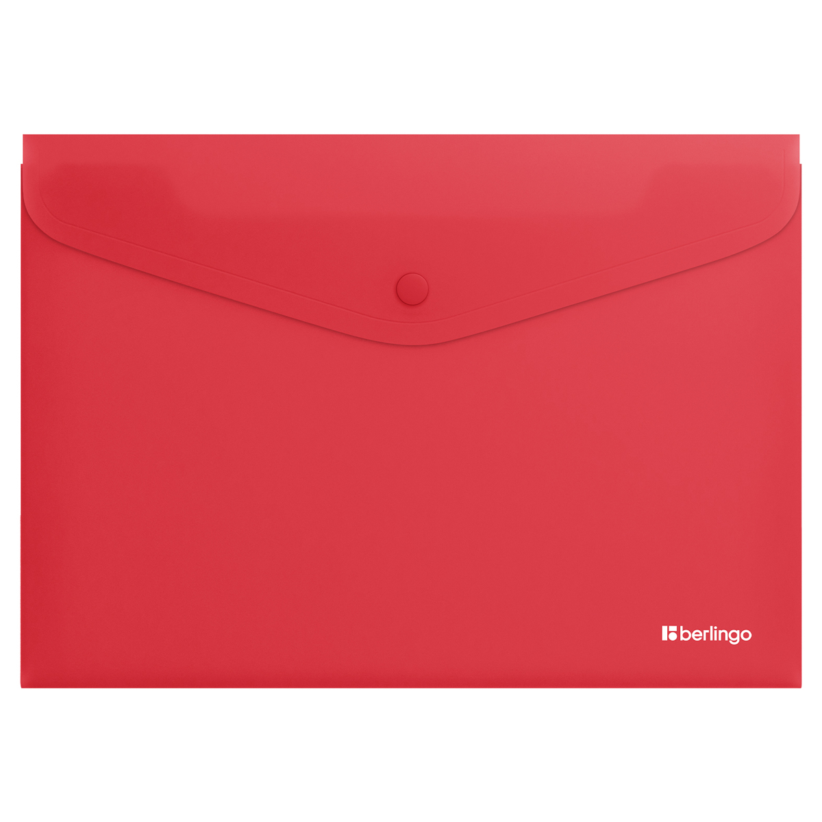 Папка-конверт на кнопке Berlingo "Soft Touch", А4, 200мкм, софт-тач, коралловая