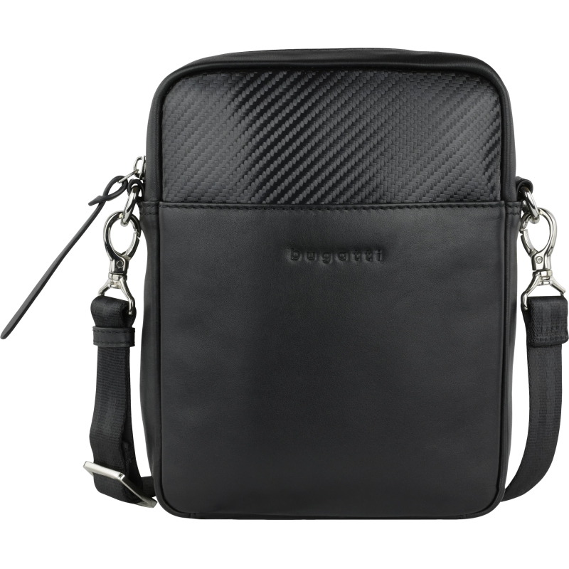 Сумка наплечн муж BUGATTI Comet,черн,волов кож/полиэс,17х4,7х21, 49220801