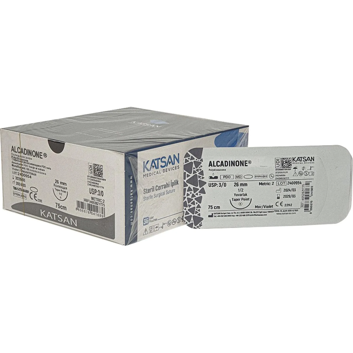 Шовный материал рассас.ALCADINONE 3/0 26 1/2 TAPER POINT кол 75 36 шт/уп