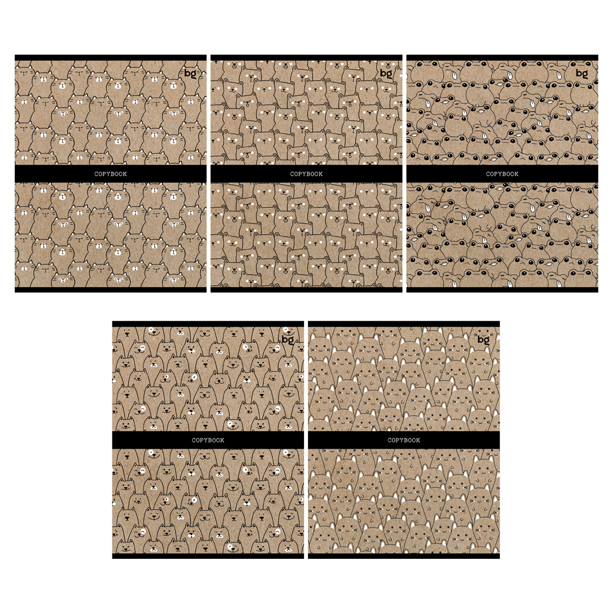 Тетрадь 48л., А5, клетка BG "Зрители", крафт