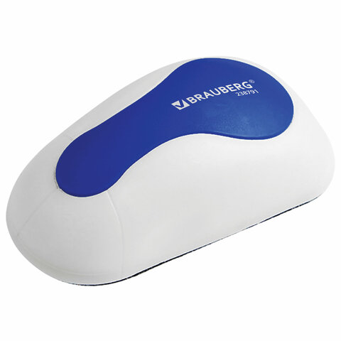 Стиратель магнитный для магнитно-маркерной доски (65х125 мм), BRAUBERG JET, бело-синий, 238791