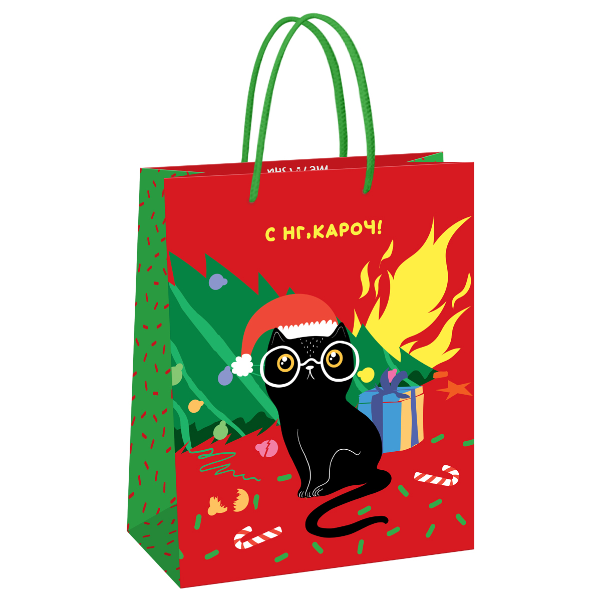 Пакет подарочный 26*32*12см MESHU "NY vibe",  глянцевая ламинация