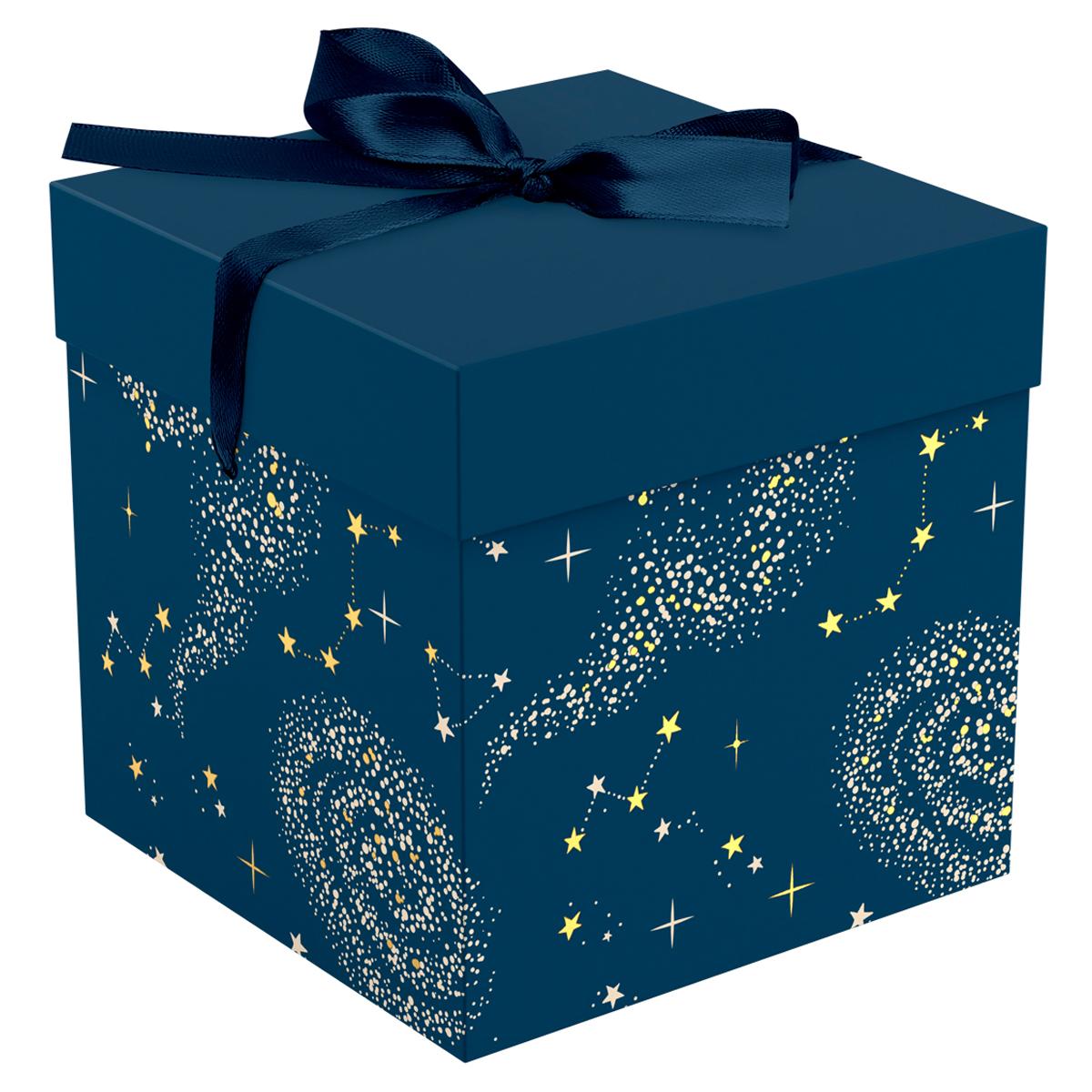 Коробка складная подарочная MESHU "Magic", (28*28*28см), с лентой, отд фольгой