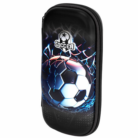 Пенал ЮНЛАНДИЯ, 1 отделение, 1 откидная планка, карман, EVA покрытие soft touch, 22х10х5 см, Soccer Club, 273186