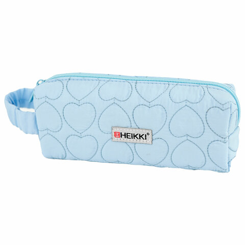 Пенал-косметичка HEIKKI (ХЕЙКИ) с ручкой, 1 отделение, стеганый полиэстер, 21х8х5 см, голубой, 273607