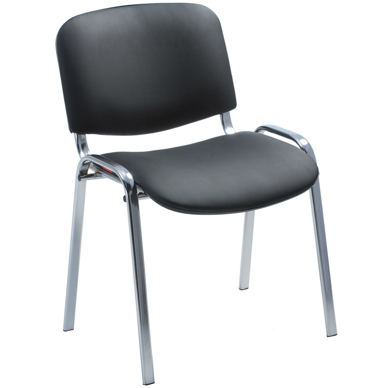 Стул Фабрикант "Изо", каркас металл хром, обивка кожзам черный