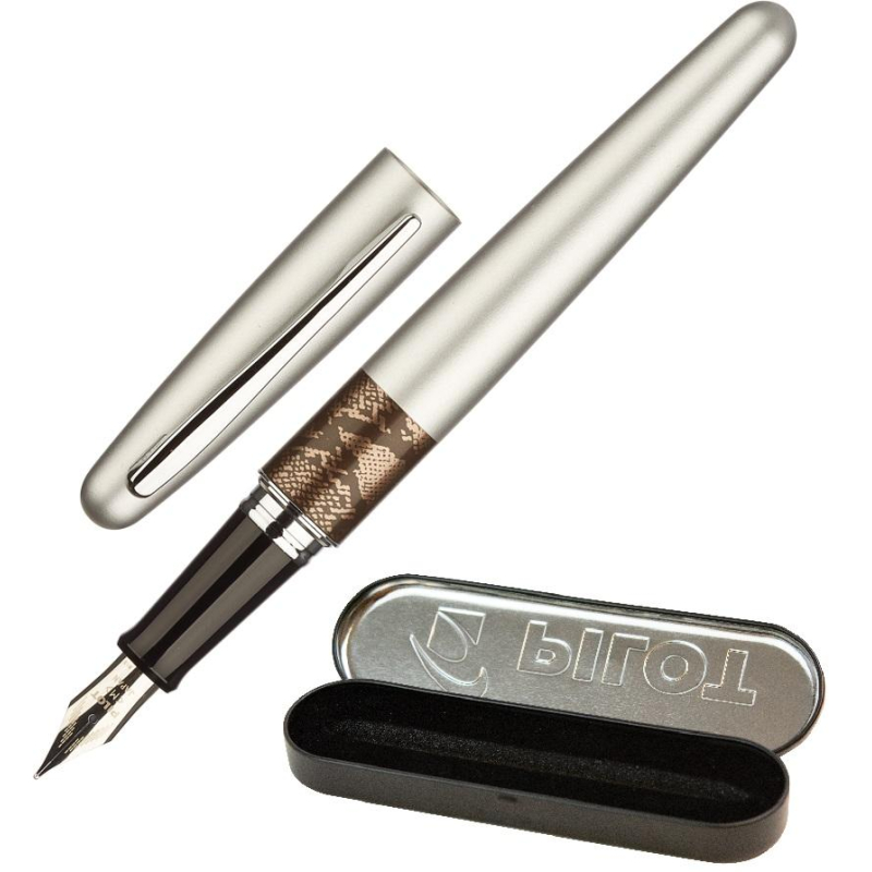 Ручка перьевая PILOT  Стальной питон  серия животные в футляре