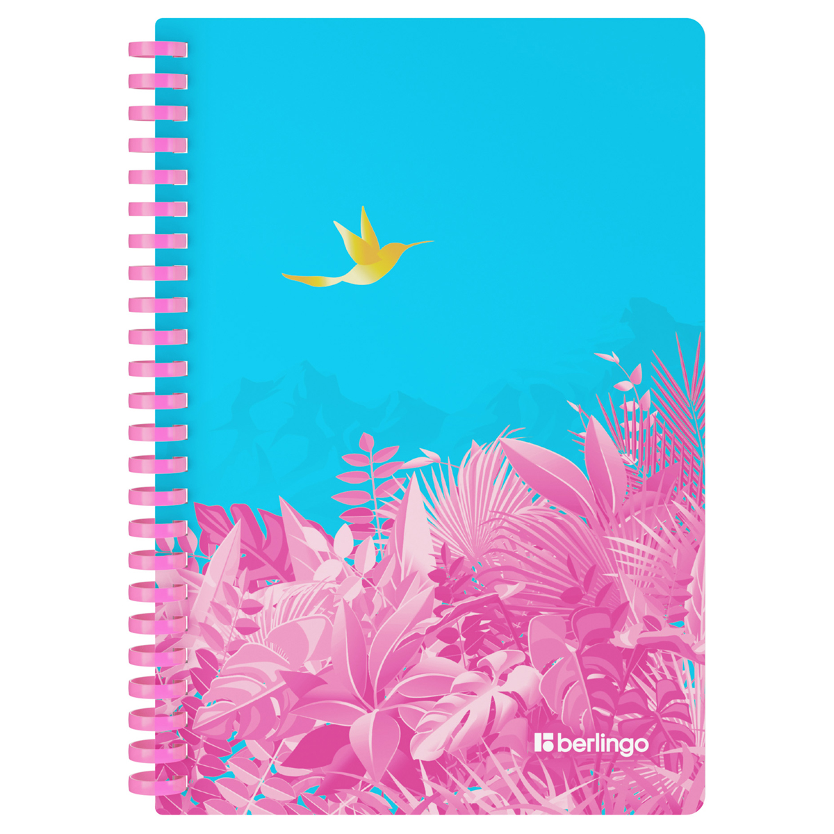 Бизнес-тетрадь A5, 80л., Berlingo "Flower Art", клетка, на силиконовом гребне, 80г/м2, пластик обложка 700мкм