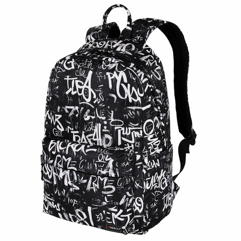 Рюкзак HEIKKI DREAM (ХЕЙКИ) универсальный, с карманом для ноутбука, эргономичный, "Lettering", 42х26х14 см, 273851