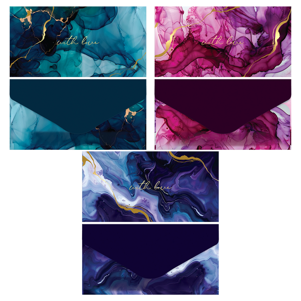 Конверт для денег MESHU "Streaks" 85*164мм, матовая ламинация, фольга, 3 дизайна