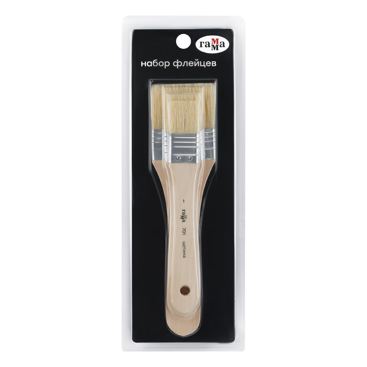 УЦЕНКА - Набор художественных флейцев щетина Гамма, 3шт., №1, 2, 5