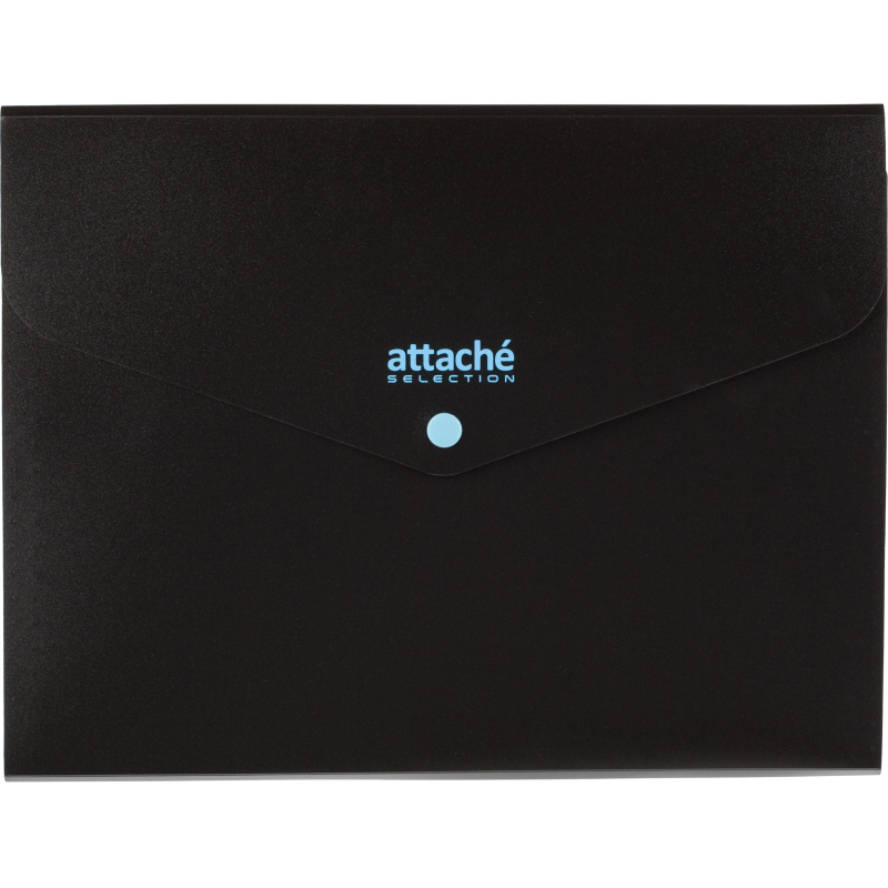 Папка органайзер на кнопке Attache Selection Black&Bluе, А4,500мкм , 3отд
