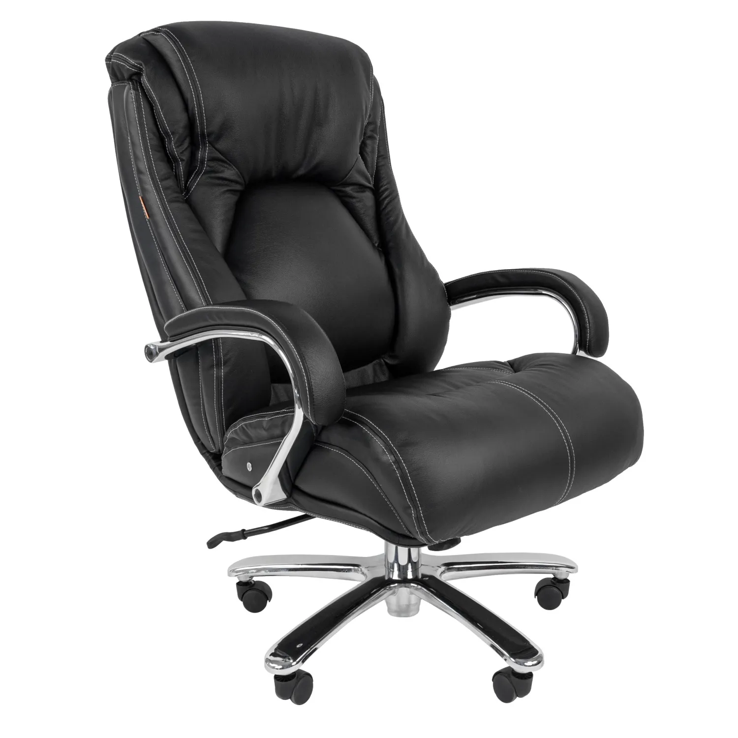 Кресло VT_CHAIRMAN 402 кожа черная, хром