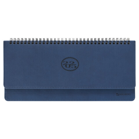 Планинг датированный 2025 305х140 мм BRAUBERG "Favorite", под кожу, темно-синий, 115688