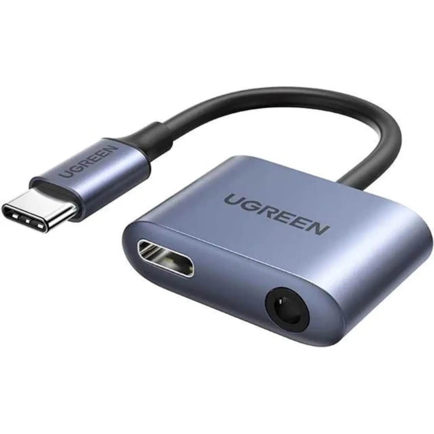 Адаптер UGREEN CM231 (60164) USB-C to 3.5mm Audio Adapter with PD серый