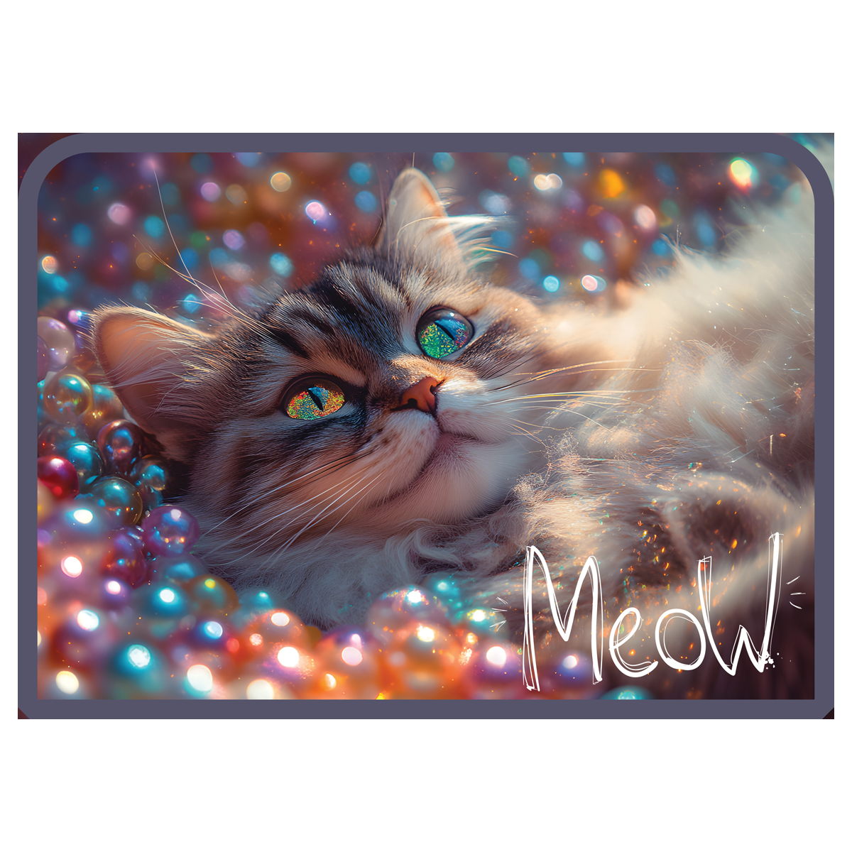 Папка для тетрадей 2 отделения, ArtSpace "Striped Cat", А5, пластик, на молнии