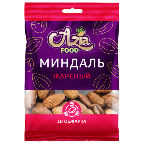 Миндаль жареный золотой 50 г, AZIA FOOD