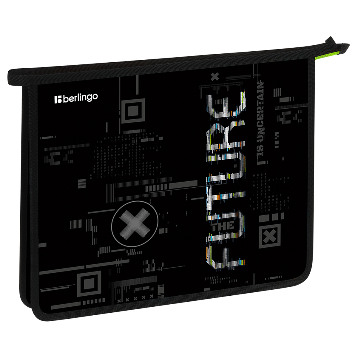 Папка для тетрадей 1 отделение, А5 Berlingo "FutureX", 240*205*40 мм, пластик, на молнии