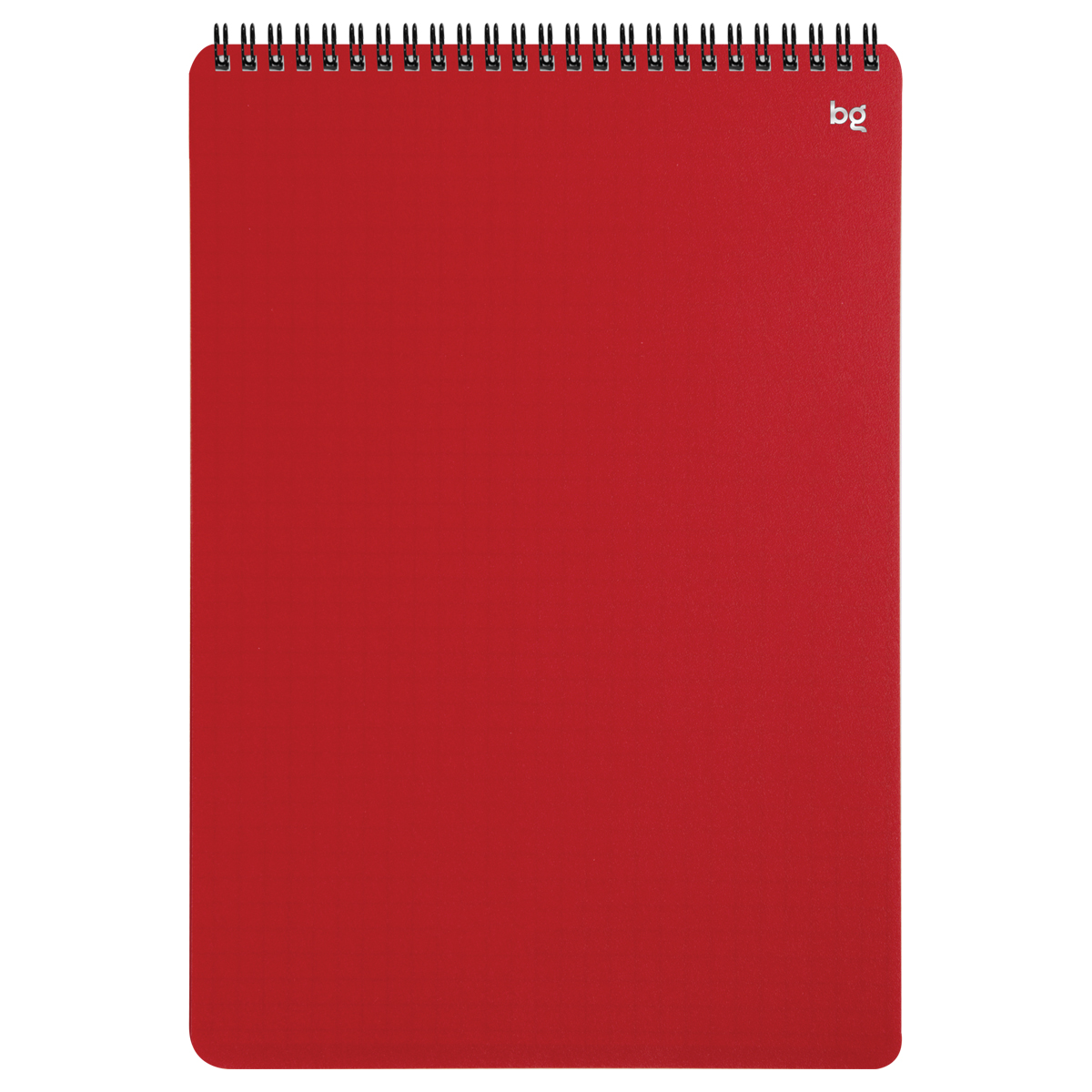 Блокнот А4 80л. на гребне BG "Base", пластиковая обложка, красный