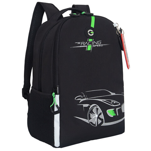 Рюкзак GRIZZLY школьный, жёсткая спинка, 2 отделения, для мальчиков, "RACING SPEED", 38х29х16 см, RB-551-4/1