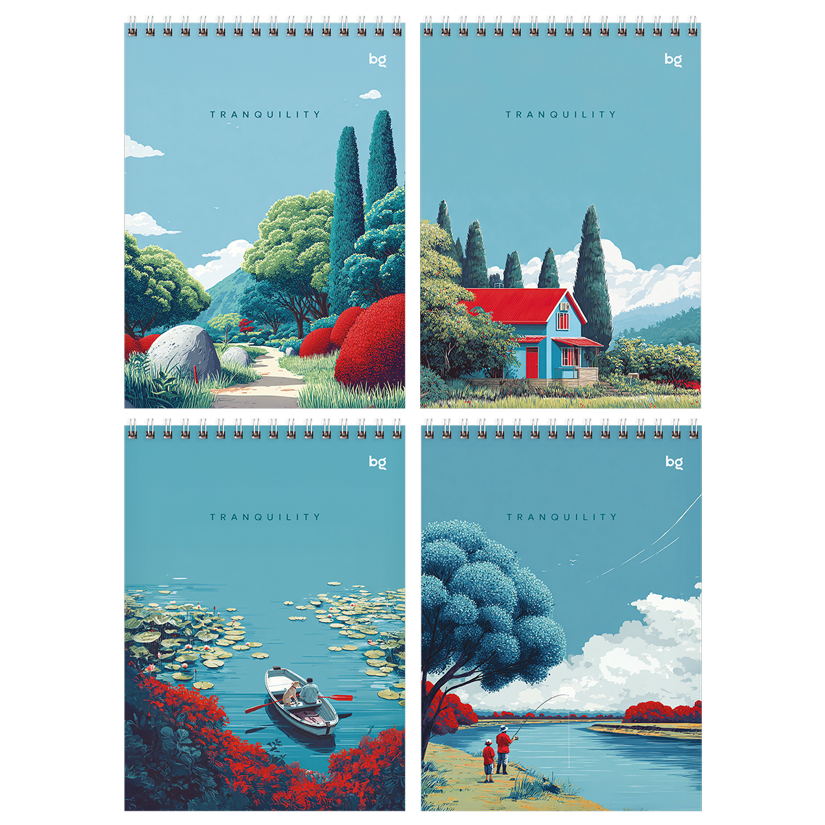 Блокнот А5 60л. на гребне BG "Tranquility", твердая подложка