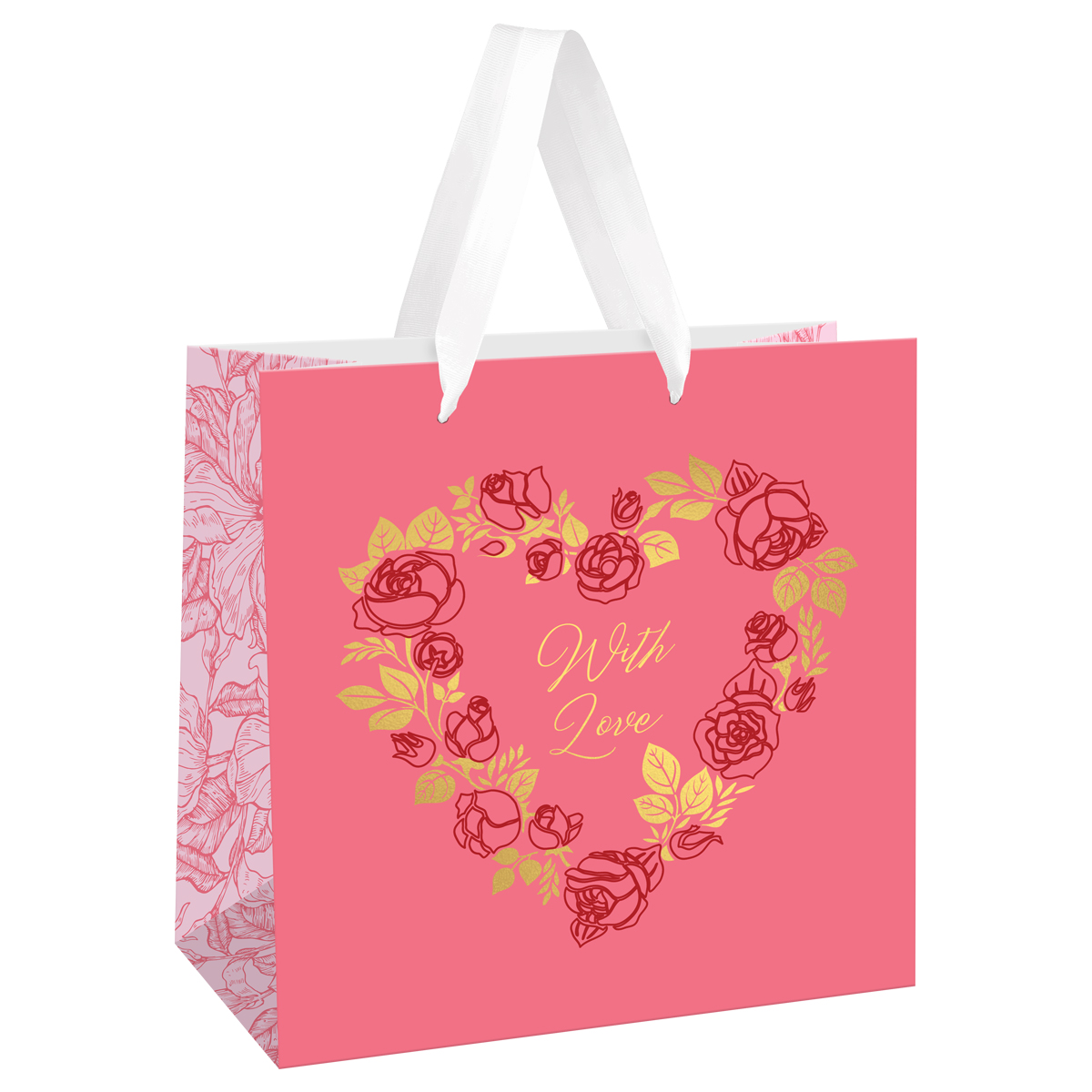 Пакет подарочный 20*20*10см MESHU "Love",  матовая ламинация