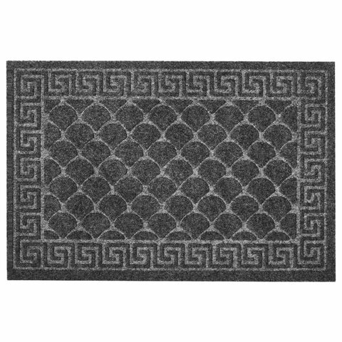 Коврик придверный 40х60 см, СЕРЫЙ, грязезащитный, 430 г/м2, фактурный рисунок ЧЕШУЙКИ, ЛЮБАША, 701058