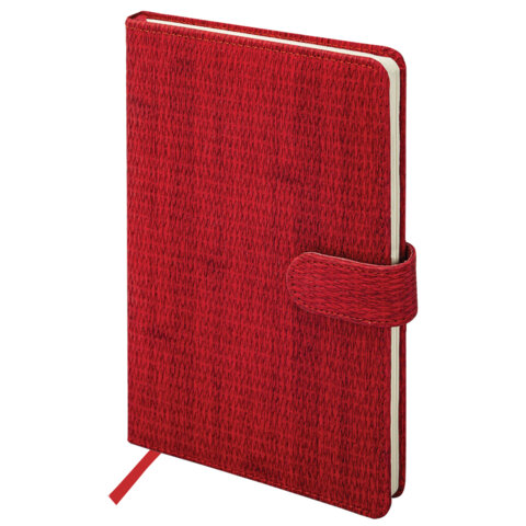 Еженедельник датированный 2026 А5 145х215 мм, BRAUBERG "Augustus", под кожу, красный, 117160