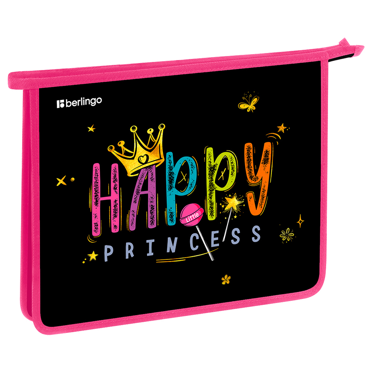 Папка для тетрадей 1 отделение, А5 Berlingo "Candy Princess", 240*205*40 мм, пластик, на молнии