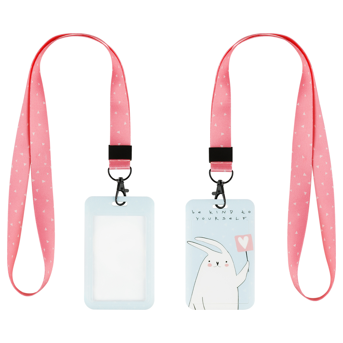 Бейдж вертикальный MESHU "KIND BUNNY", 110*70 мм, лента с карабином, 3D печать, опп пакет с европодвесом