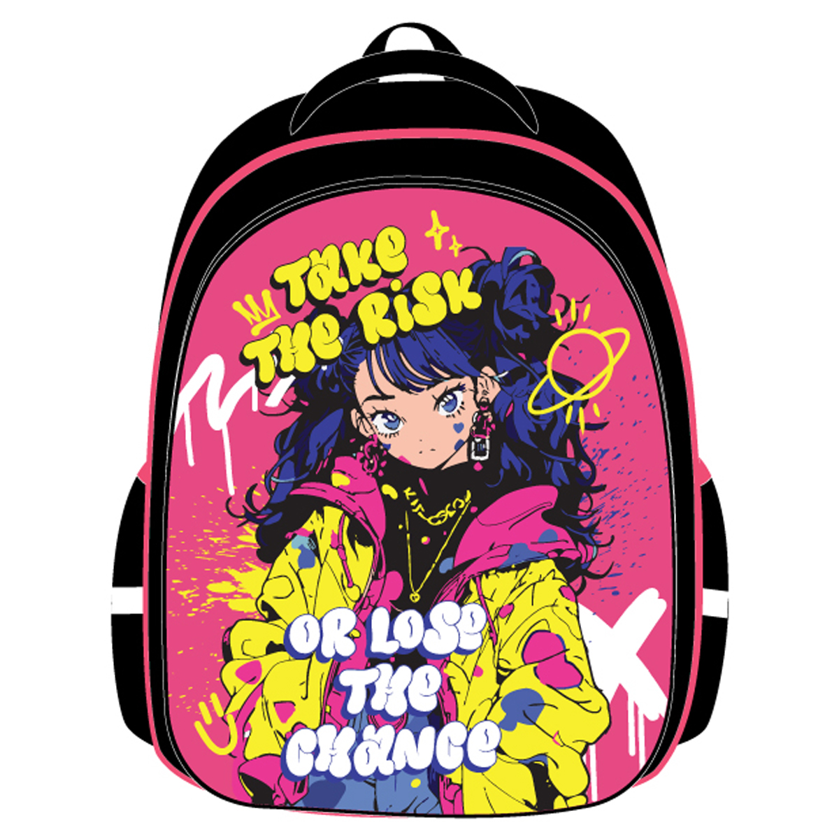 Ранец ArtSpace School Friend Light "Take the risk" 35*29*12см, 2 отделения, 2 кармана, анатомическая спинка