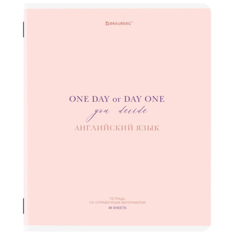 Тетрадь предметная CREATIVE 48 л., обложка картон, АНГЛИЙСКИЙ, клетка, подсказ, BRAUBERG, 405111