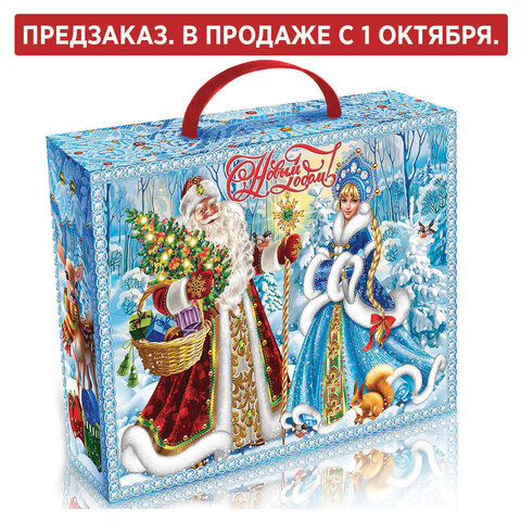 Подарок новогодний "УЗОРЫ ЗИМНИЕ", НАБОР конфет 1000 г, картонная коробка, МОСУПАК