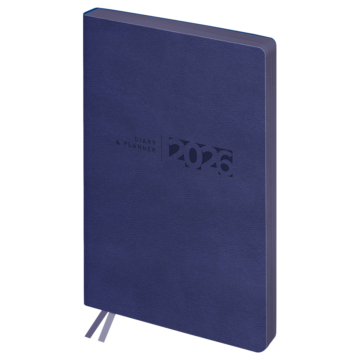 Ежедневник датированный 2026г., А6+, 176л., мягкий переплет, кожзам, BG "Waltz. Blue", синий, цветной срез