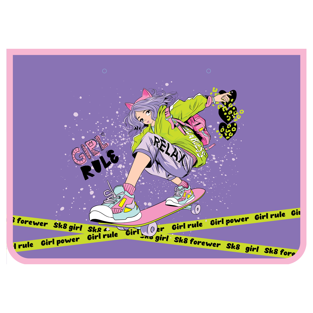 Папка с ручками А4 ArtSpace "City Girl", пластик, на молнии, 45мм