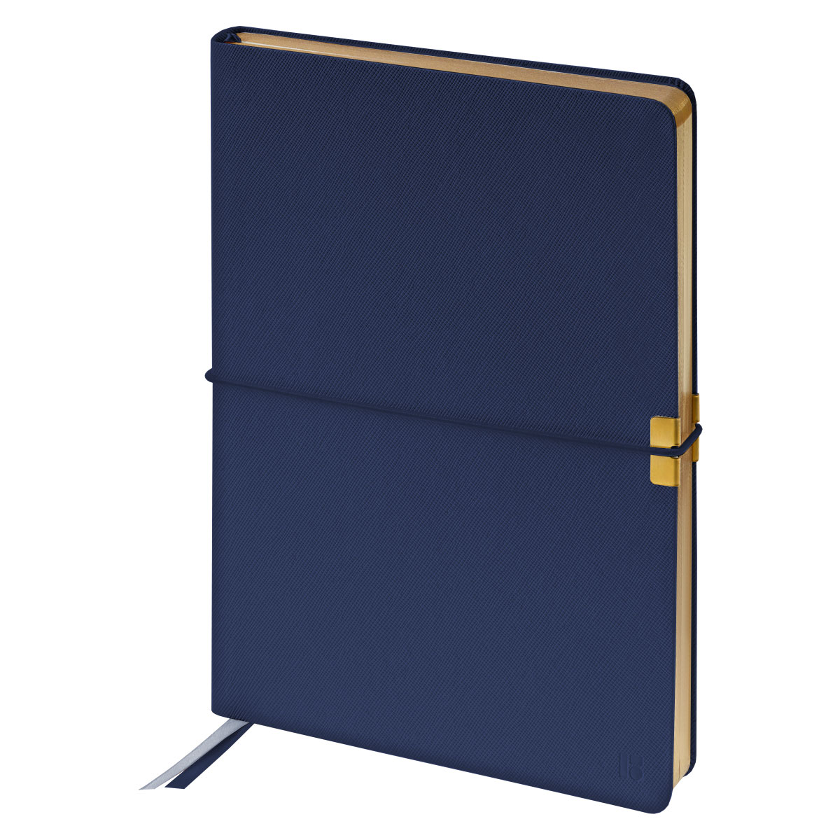 Ежедневник недатированный, А5, 136л., кожзам, Berlingo "Casual Gold", с резинкой, синий, золотой срез