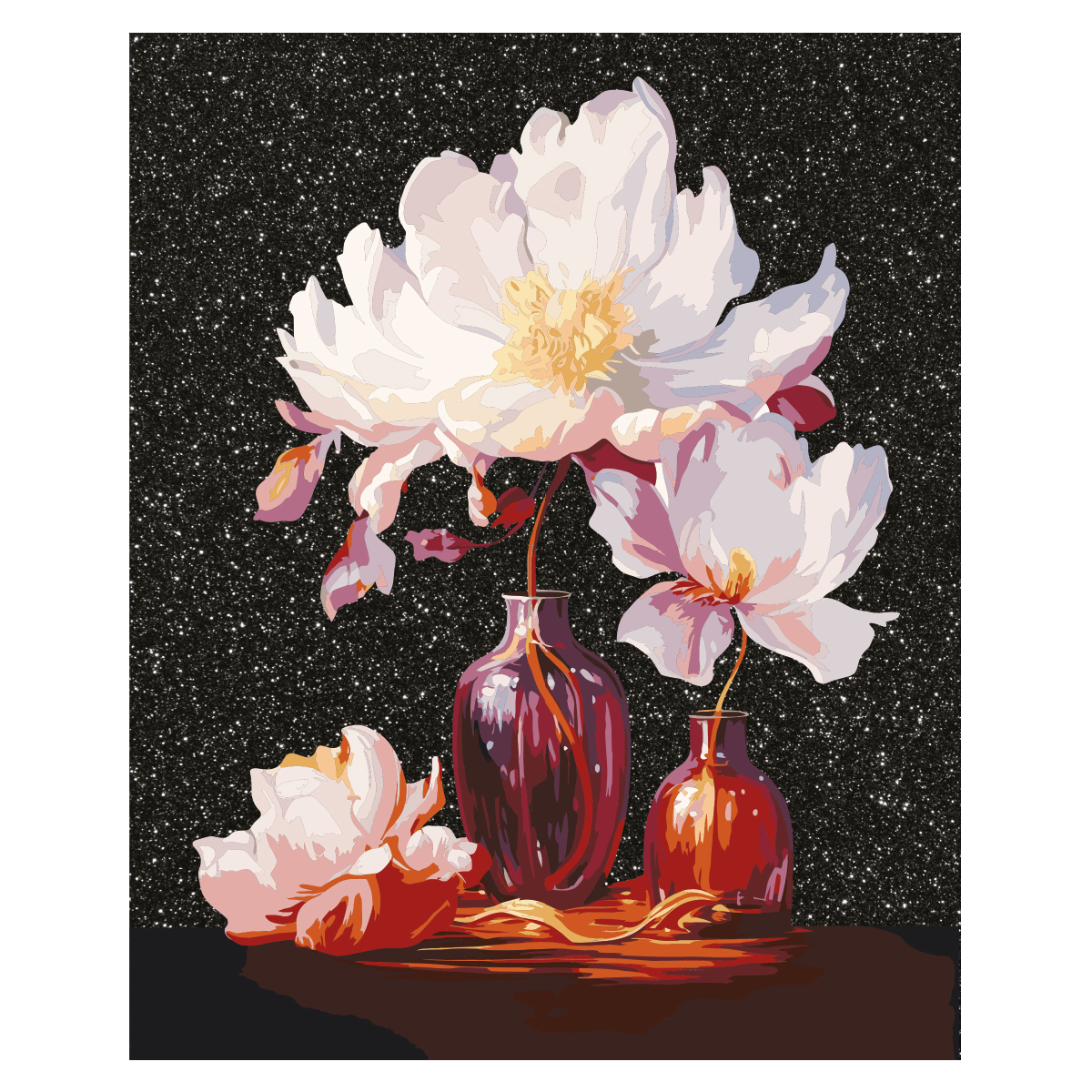 Картина по номерам на холсте с глиттером ТРИ СОВЫ "Натюрморт", 40*50, с акриловыми красками и кистями