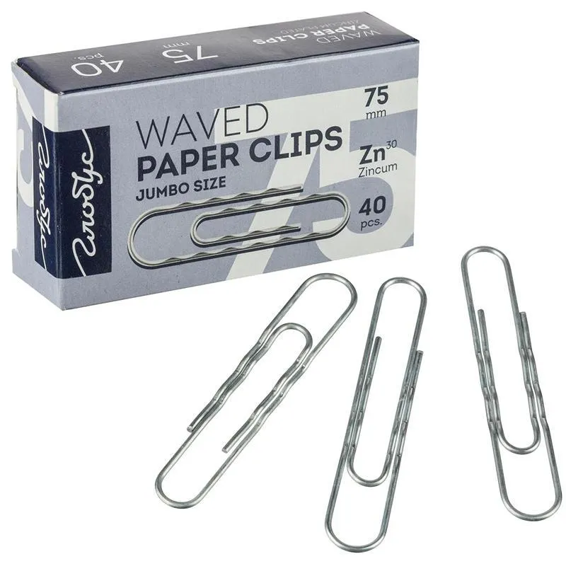 Скрепки Глобус Г75-40Ц оцинкованные,75 мм,гофрированные,40 шт/уп