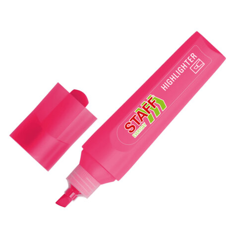 Текстовыделитель STAFF "EVERYDAY HL-720", РОЗОВЫЙ, линия 1-5 мм, скошенный наконечник, 152554